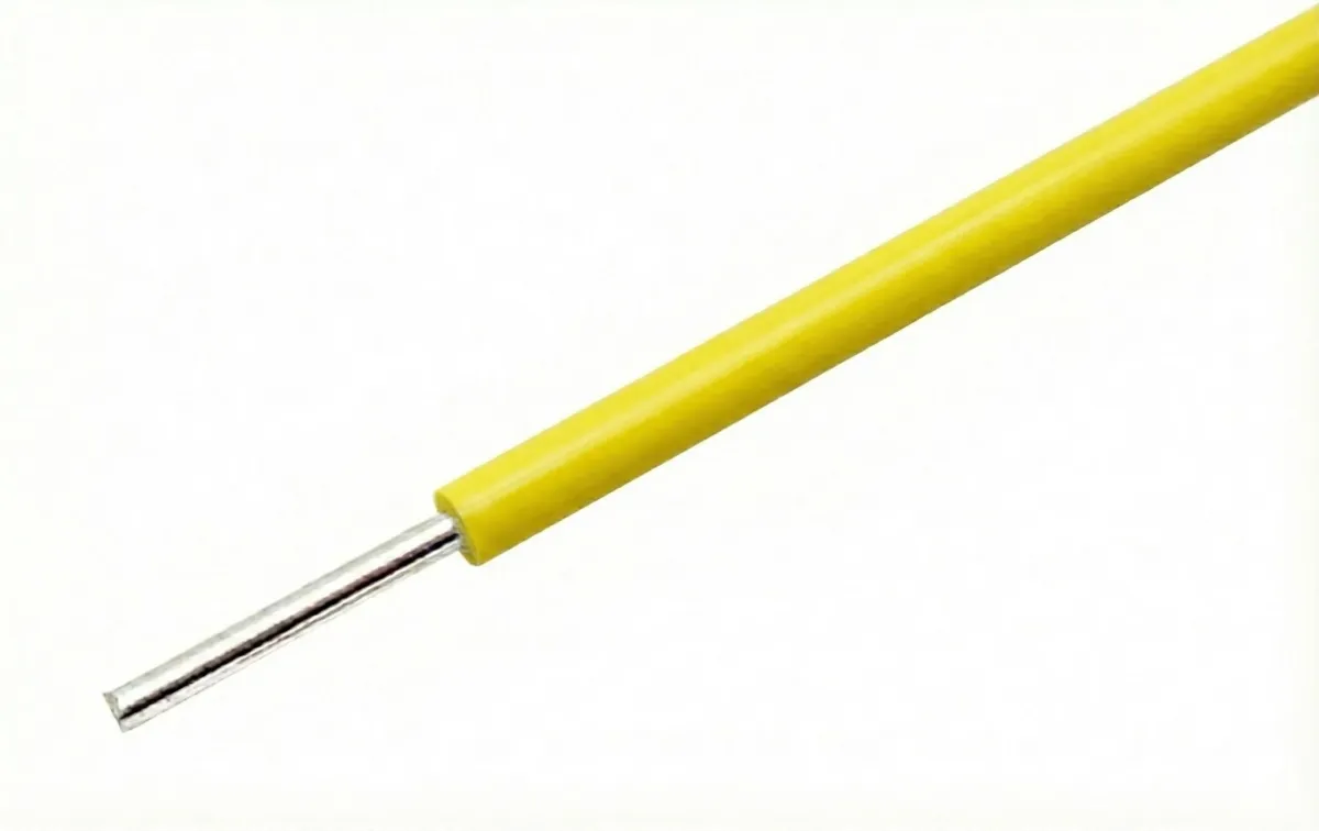 Fil jaune à âme massive 22AWG pour breadboards au mètre