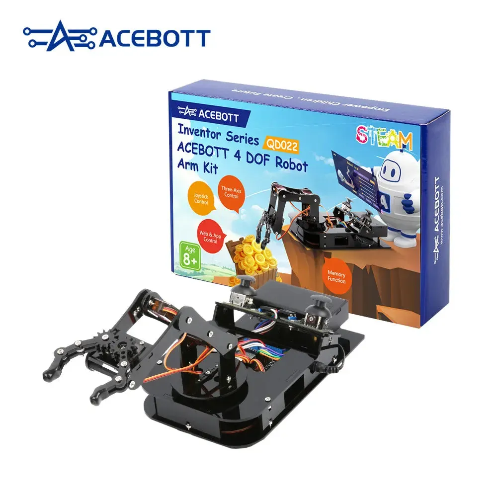 Bras robotique ACEBOTT ESP32 contrôlable et programmable | À monter soi-même | STEM