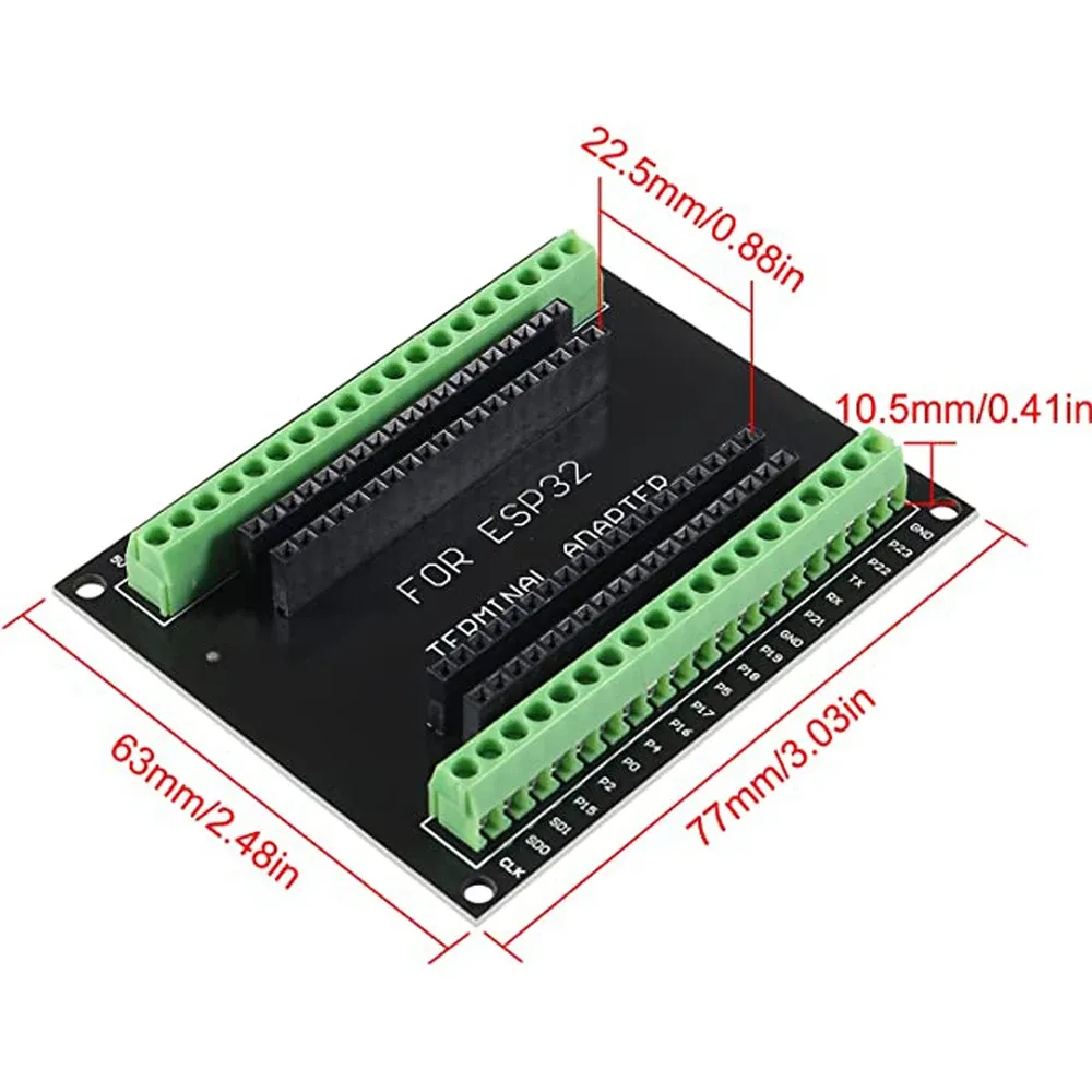 Carte breakout 38 broches pour ESP32-S avec bornes à vis