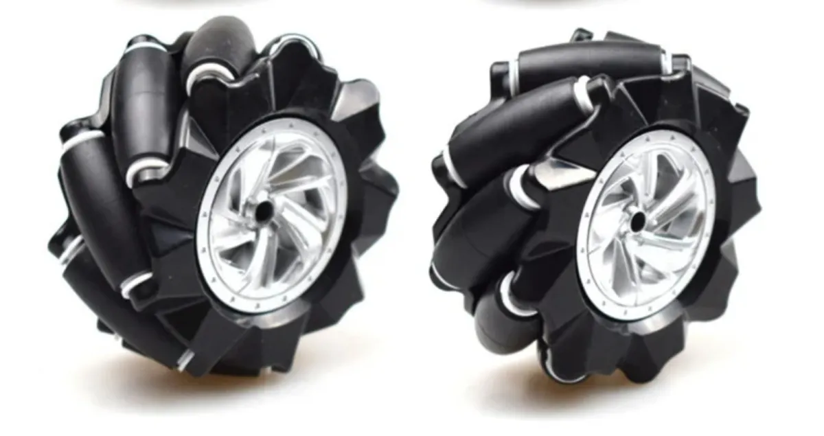 Roue Mecanum / Roue omnidirectionnelle - 80MM-A noire - lot de 2 roues (1xL + 1xR)