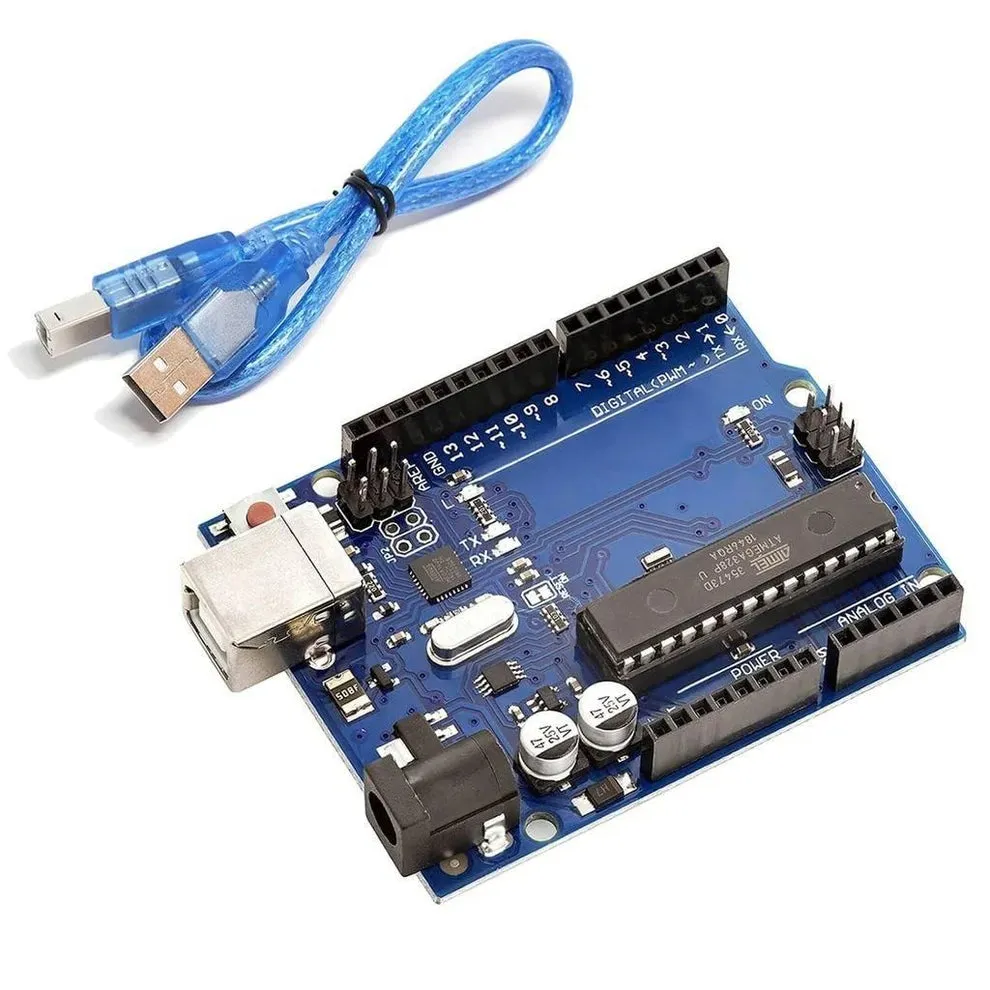 Arduino UNO R3 DIP compatible, puce amovible incl. câble USB