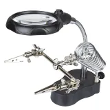 Loupe avec éclairage LED, pinces pratiques et support de fer à souder – 1