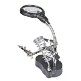 Loupe avec éclairage LED, pinces pratiques et support de fer à souder – 2