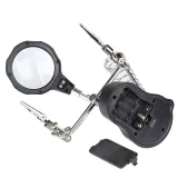 Loupe avec éclairage LED, pinces pratiques et support de fer à souder – 4