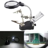 Loupe avec éclairage LED, pinces pratiques et support de fer à souder – 5