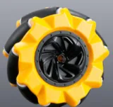 Mecanum  Roue /Roue omnidirectionnelle - 80MM-A Jaune  - set de 2 roues (1xL+1xR) – 2