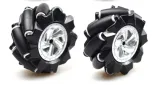 Roue Mecanum / Roue omnidirectionnelle - 80MM-A noire - lot de 2 roues (1xL + 1xR) – 1