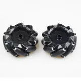Roue Mecanum / Roue omnidirectionnelle - 80MM-A noire - lot de 2 roues (1xL + 1xR) – 2