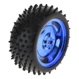 Modèle de voiture intelligente Robot Roue/Pneu en caoutchouc 85x38mm pour Arduino, compatible 4WD/2WD - Bleu métallisé – 1