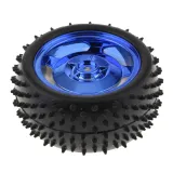 Modèle de voiture intelligente Robot Roue/Pneu en caoutchouc 85x38mm pour Arduino, compatible 4WD/2WD - Bleu métallisé – 2