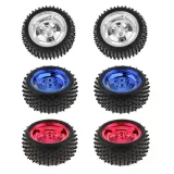 Modèle de voiture intelligente Robot Roue/Pneu en caoutchouc 85x38mm pour Arduino, compatible 4WD/2WD - Bleu métallisé – 3