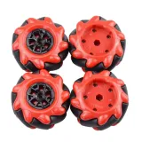Roue Mecanum / Roue omnidirectionnelle - 60MM-K Rouge - Lot de 4 – 2