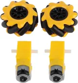 Roue Mecanum / Roue omnidirectionnelle - 60MM-K Jaune - Lot de 4 – 2