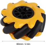 Roue Mecanum / Roue omnidirectionnelle - 60MM-K Jaune - Lot de 4 – 4