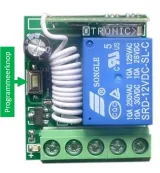 Module relais programmable sans fil avec télécommande incluse (4 boutons) - 12V 433 MHz RF – 5