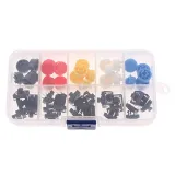Assortiment de boutons-poussoirs, momentané - 25 pièces, 5 couleurs, 12 x 12 x 7,3 mm – 2
