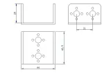 Large support de direction Robotique-  Support servo en U PTZ  - Système de montage robot DIY – 4