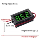 Voltmètre 3,5V-30V -  Vert, 0.56 inch, encastrable – 2