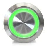 Bouton-poussoir | verrouillage marche-arrêt | LED verte 12-24V | acier inoxydable | 16 mm – 1