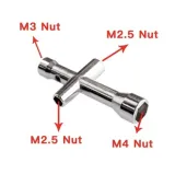 Mini clé à douille quadrangulaire M2.5, M3, M4 – 1