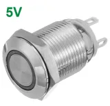 Bouton-poussoir | marche-arrêt self lock | LED 5V Rouge | Inox | 12mm – 4