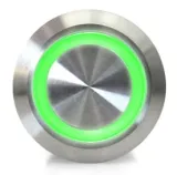 Bouton-poussoir | Momentané - impulsion | LED verte 5V | Inox | 12 mm – 3