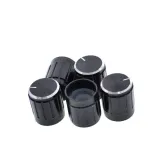 Capuchon en aluminium pour commutateur rotatif/potentiomètre (diamètre : intérieur 6 mm, extérieur 15 mm x 17 mm) - noir – 1