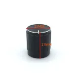 Capuchon en aluminium pour commutateur rotatif/potentiomètre (diamètre : intérieur 6 mm, extérieur 15 mm x 17 mm) - noir – 2