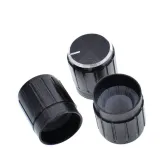 Capuchon en aluminium pour commutateur rotatif/potentiomètre (diamètre : intérieur 6 mm, extérieur 15 mm x 17 mm) - noir – 4