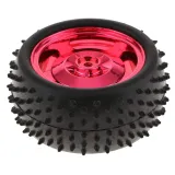 Roue/pneu en caoutchouc pour robot Smart Car Model 85x38mm pour Arduino, compatible 4WD/2WD - Rouge métallisé – 2