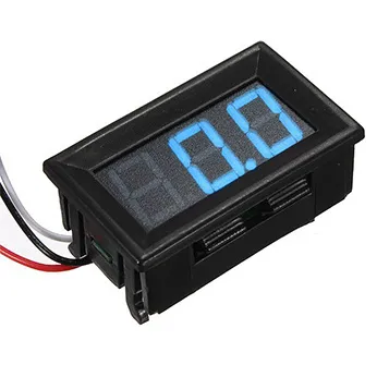 Voltmètre 0-100V - Bleu, 0.56 inch, 3 fils