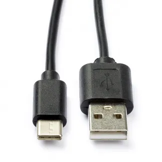 Câble USB-A vers USB-C de 30 cm, court, noir