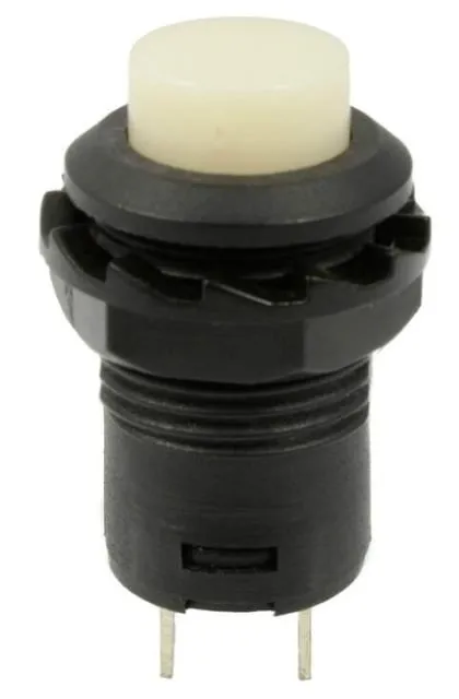 Bouton-poussoir | marche-arrêt self lock | trou rond 14x20 12mm | Blanc