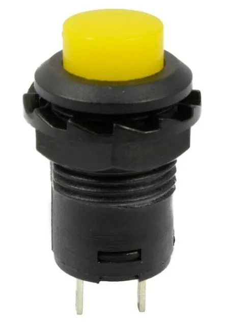 Bouton-poussoir | marche-arrêt self lock | trou rond 14x20 12mm | Jaune
