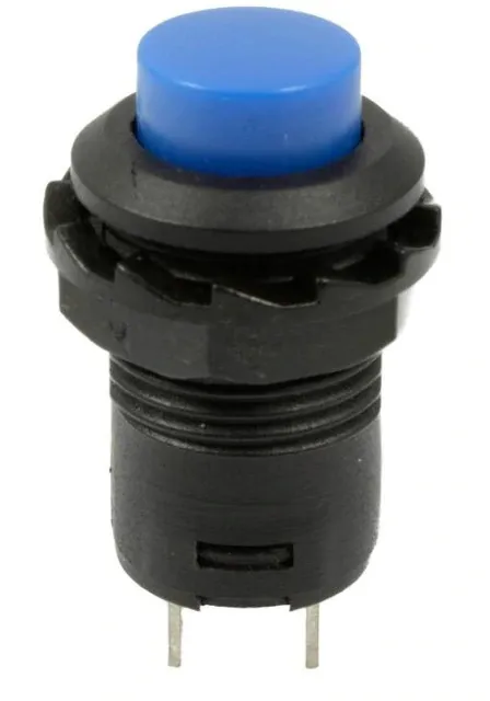 Bouton-poussoir | marche-arrêt self lock | trou rond 14x20 12mm | Bleu
