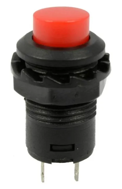 Bouton-poussoir | marche-arrêt self lock | trou rond 14x20 12mm | Rouge