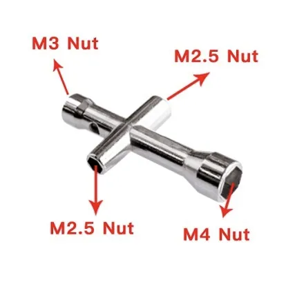 Mini clé à douille quadrangulaire M2.5, M3, M4