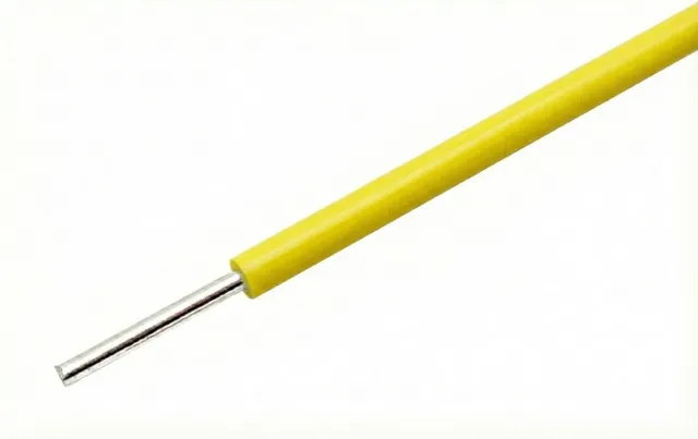 Fil jaune à âme massive 22AWG pour breadboards au mètre