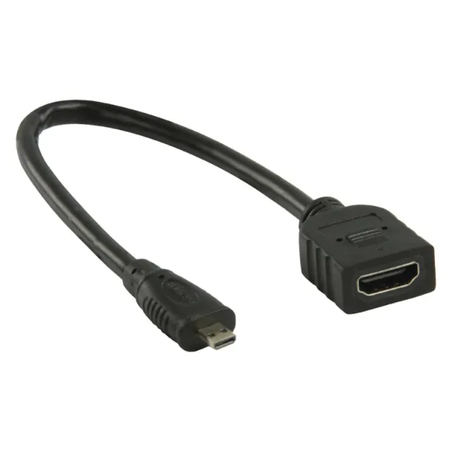 Micro-HDMI vers HDMI connecteur femelle noir 0,2m