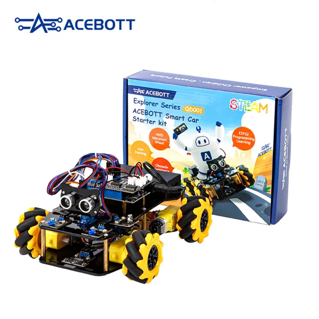 Voiture robot ACEBOTT ESP32 avec entraînement 4x4 roues mecanum | À monter soi-même | STEM