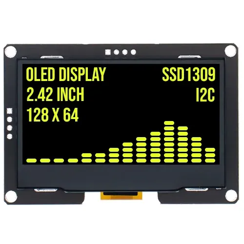 Écran OLED 2.4 pouces 128x64 Jaune I2C SSD1309 3.3V