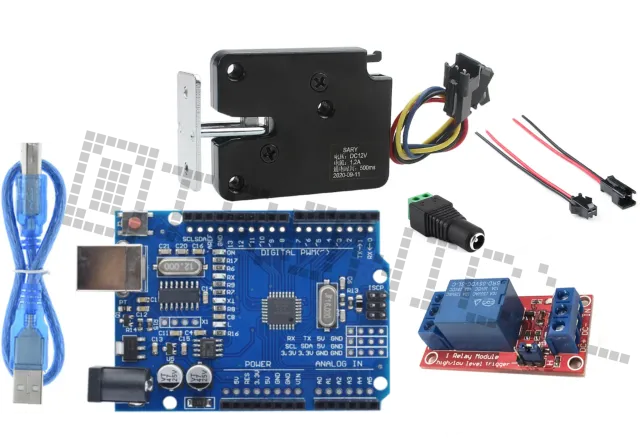 Kit de démarrage pour Arduino Uno R3 avec prise 5 V, module relais, prise jack DC et pigtail à 2 broches