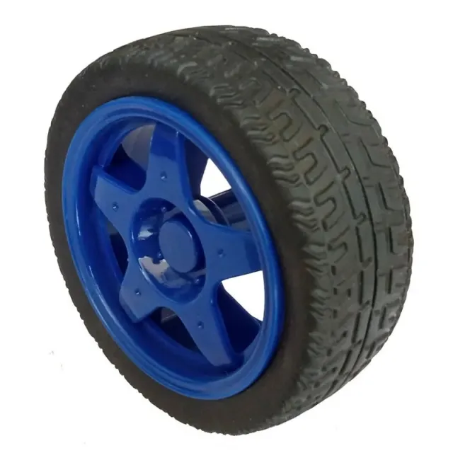 Roue avec caoutchouc pour robot ou smart car Bleu