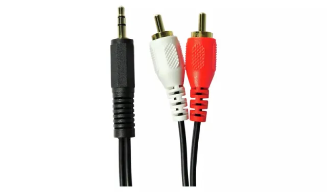 Mini Jack 3.5mm vers 2x Tulipe RCA 10 meter