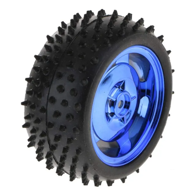 Modèle de voiture intelligente Robot Roue/Pneu en caoutchouc 85x38mm pour Arduino, compatible 4WD/2WD - Bleu métallisé