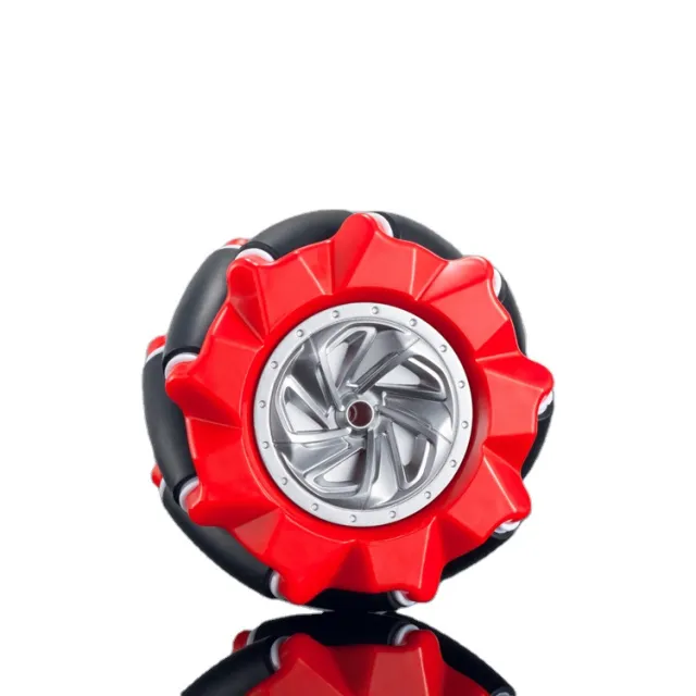 Roue Mecanum / Roue omnidirectionnelle - 80MM-A Rouge - lot de 2 roues (1xL+1xR)