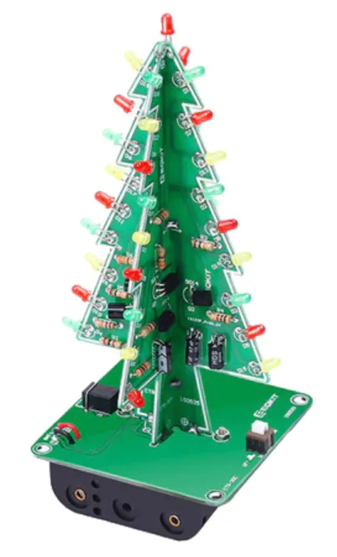 Kit de soudure sapin de Noël avec LED rouges, vertes et jaunes clignotantes