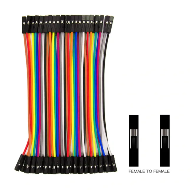 Câbles Dupont Jumper 40 pièces (Femelle-Femelle) ponts de connexion de 30 cm pour breadboard
