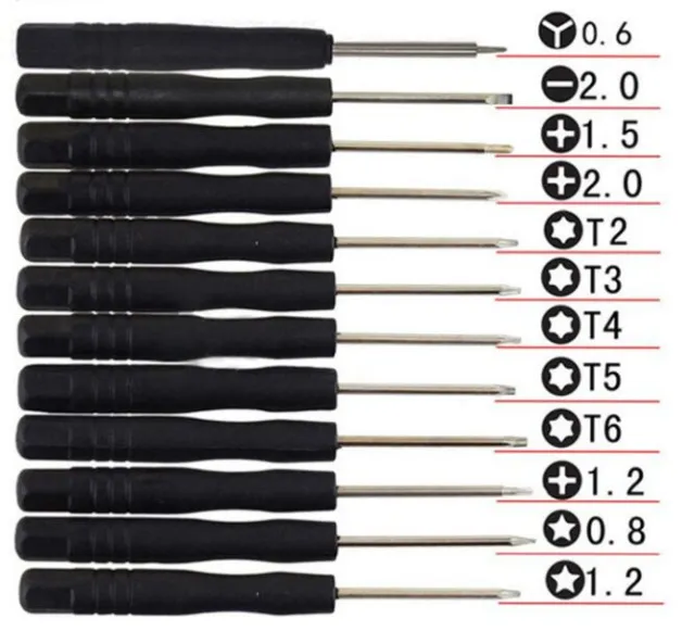 12 mini tournevis