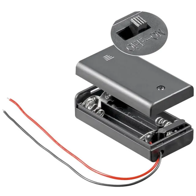 Support de batterie 2x AA avec interrupteur marche/arrêt (3V)
